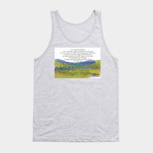 Love Is Patient: Mountain Lake In Watercolor Tank Top